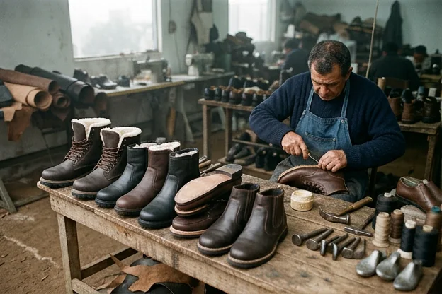 Coleção de sapatos de inverno em Feira de Santana, prontos para uso na estação.